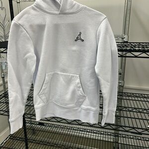 Jordan White Hoodie with Red Logo